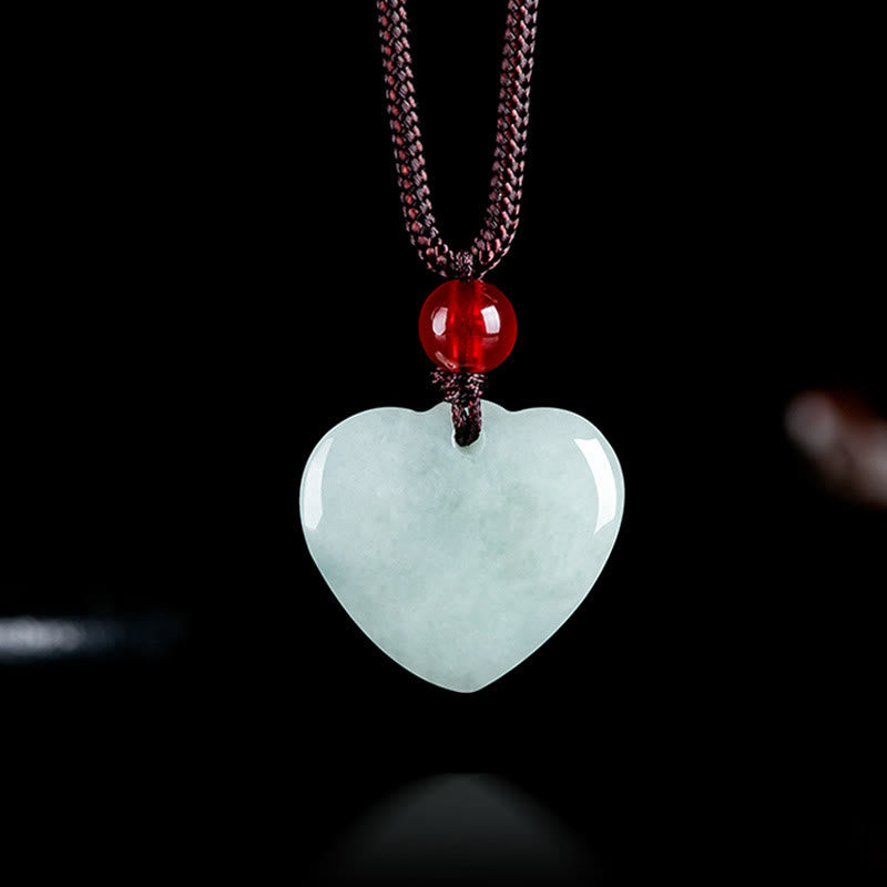 Wear FengShui Jade Heart Prosperity Necklace Pendant