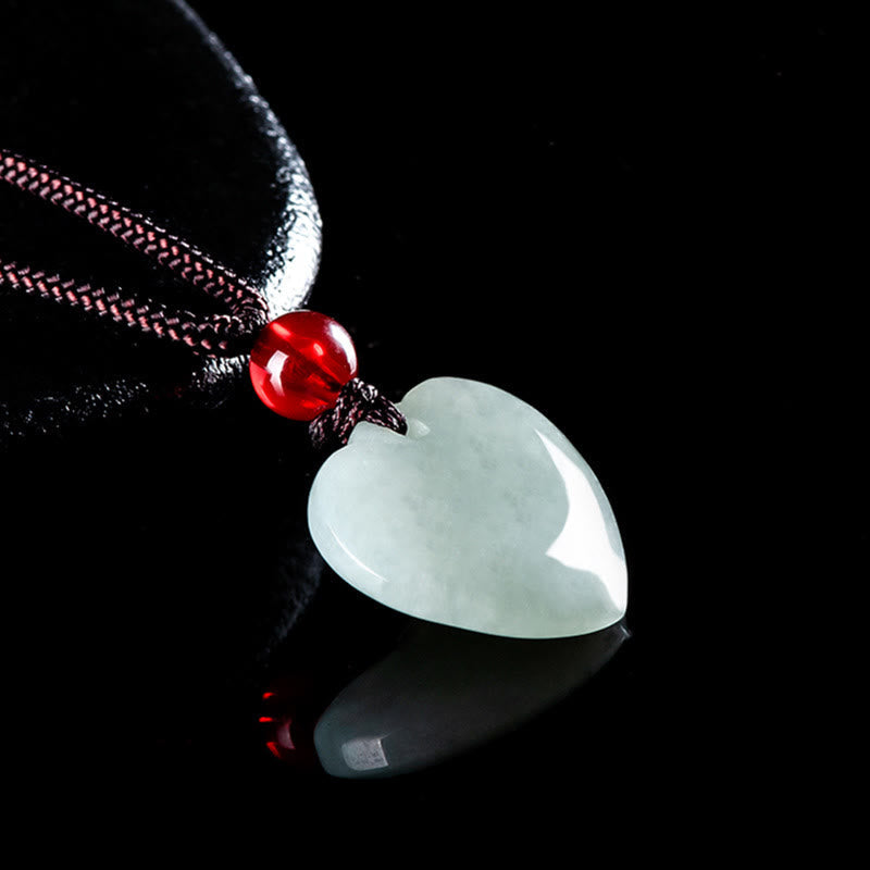 Wear FengShui Jade Heart Prosperity Necklace Pendant