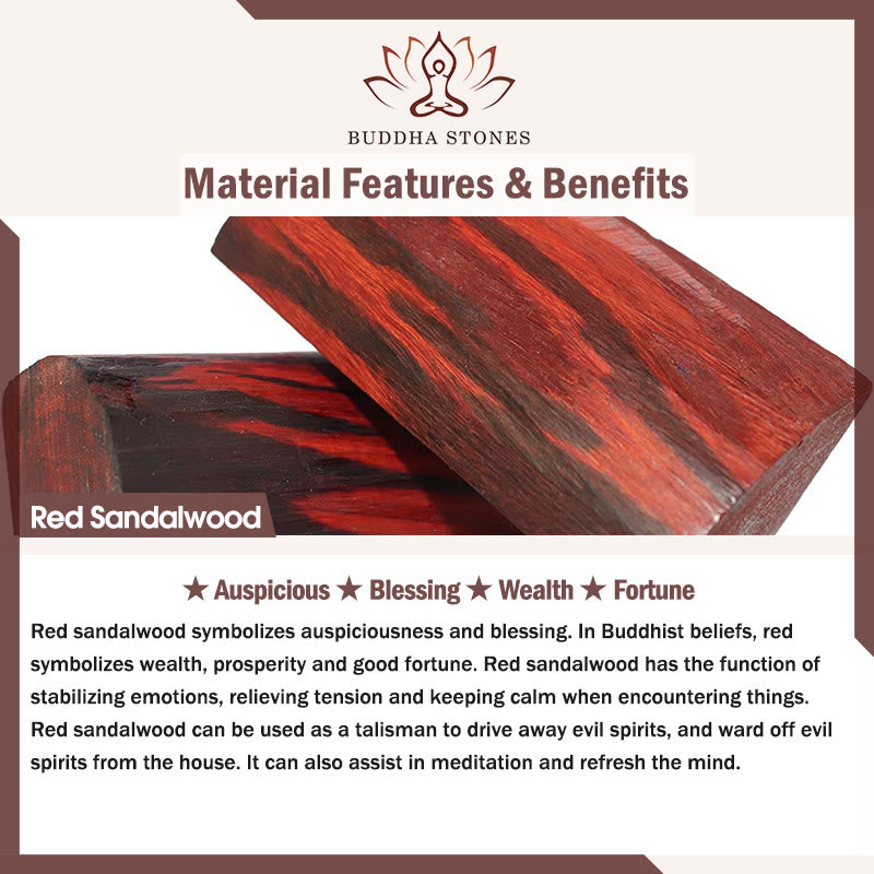 Wear FengShui Year Of The Horse Red Sandalwood Star Moon Bodhi Seed Blessing Key Chain