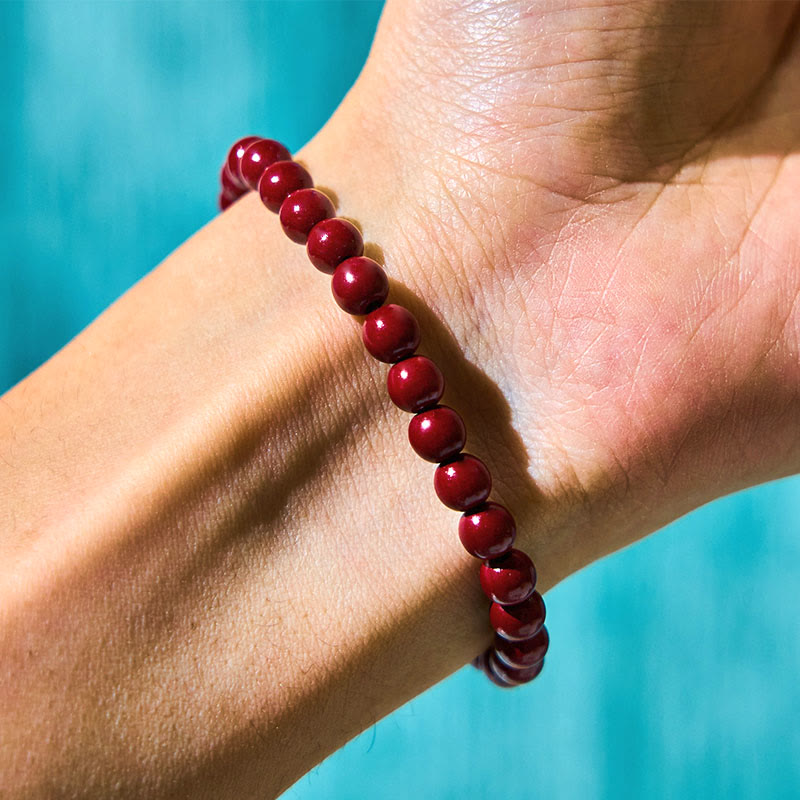 Wear FengShui Cinnabar Gourd Fu Character Charm Blessing Bracelet