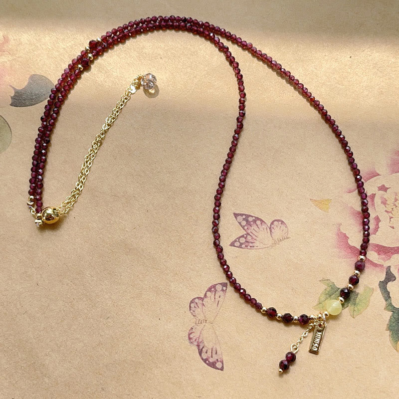 Wear FengShui Small Natural Garnet Passion Triple Wrap Bracelet