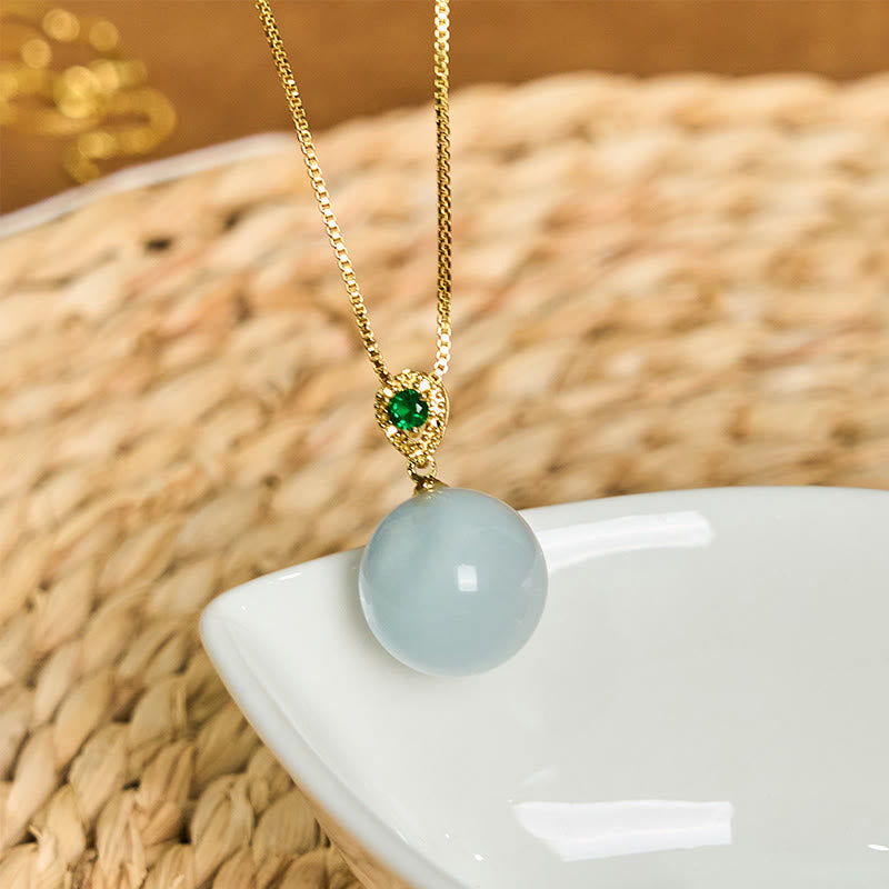 Wear FengShui Cat's Eye Round Ball Confidence Necklace Pendant