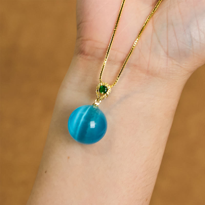 Wear FengShui Cat's Eye Round Ball Confidence Necklace Pendant