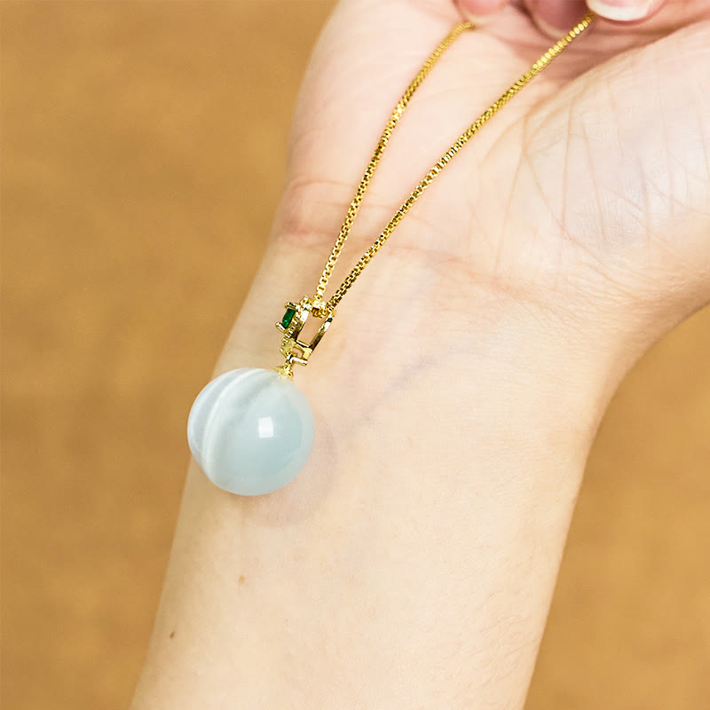 Wear FengShui Cat's Eye Round Ball Confidence Necklace Pendant