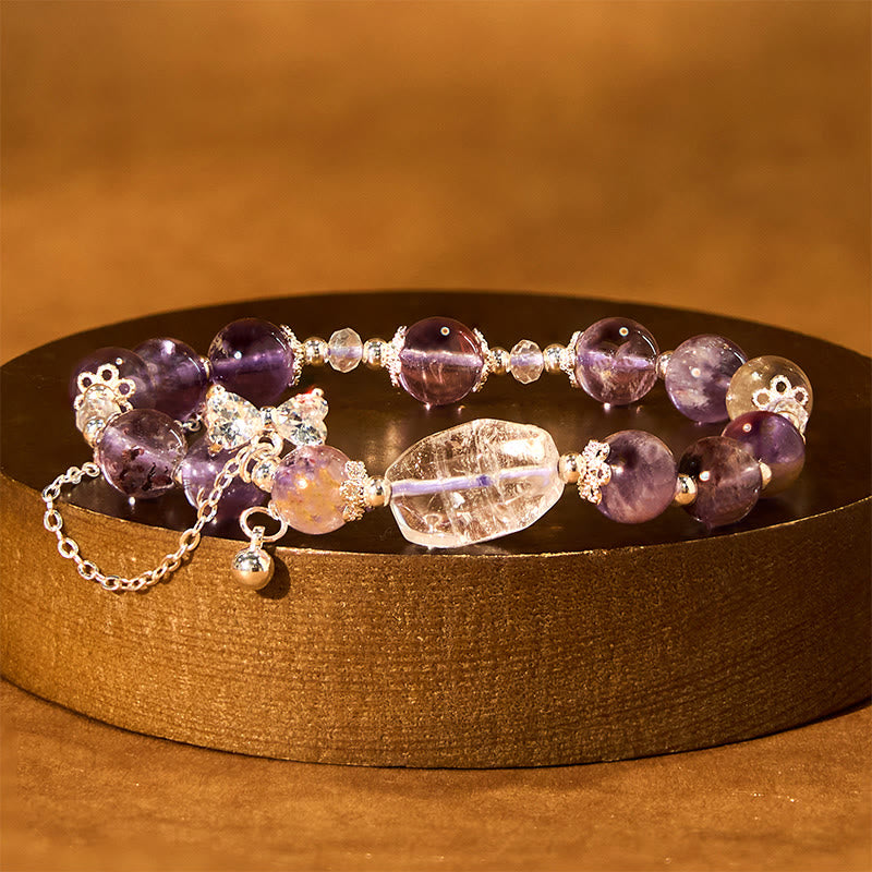 Wear FengShui Natural Purple Phantom Bow Wisdom Bracelet