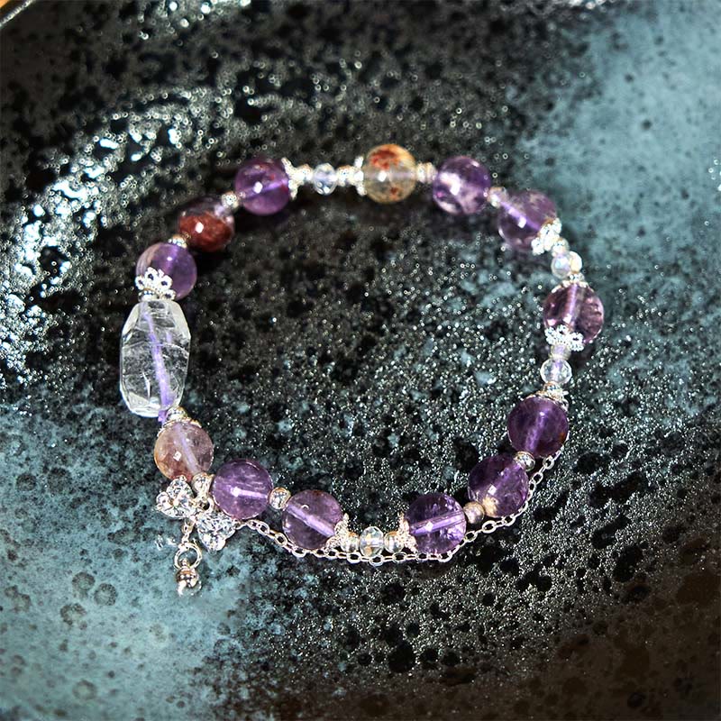 Wear FengShui Natural Purple Phantom Bow Wisdom Bracelet