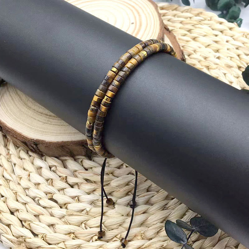 Wear FengShui Natural Tiger Eye Spacer Bead Courage Bracelet