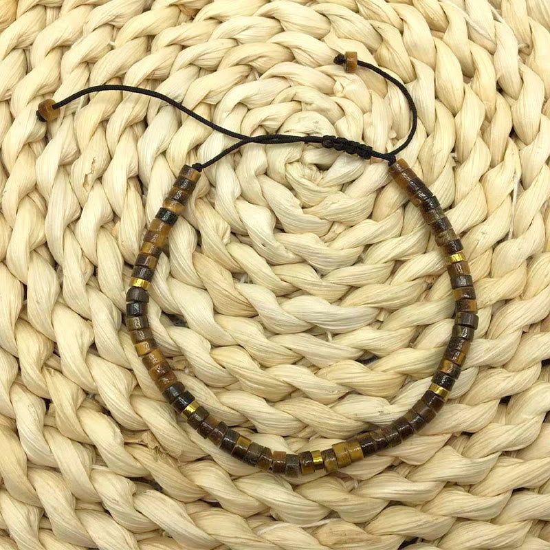 Wear FengShui Natural Tiger Eye Spacer Bead Courage Bracelet