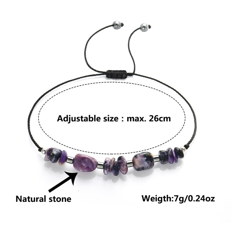 Wear FengShui Live In The Moment Charoite Hematite Powerful Bracelet