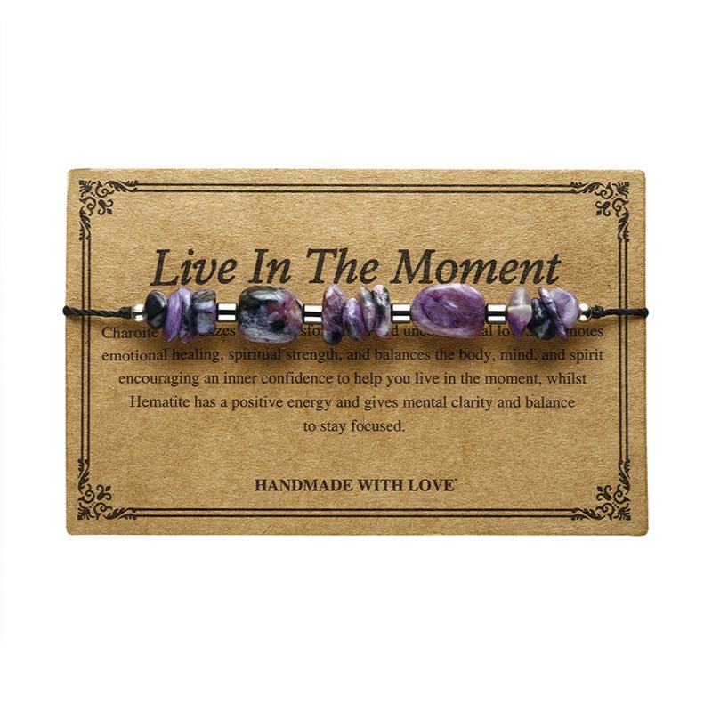 Wear FengShui Live In The Moment Charoite Hematite Powerful Bracelet
