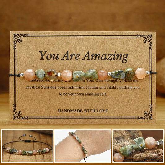 Wear FengShui You Are Amazing Rhyolite Sun Stone Positive Bracelet