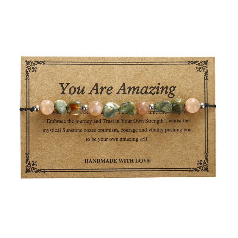Wear FengShui You Are Amazing Rhyolite Sun Stone Positive Bracelet