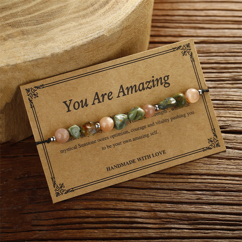 Wear FengShui You Are Amazing Rhyolite Sun Stone Positive Bracelet