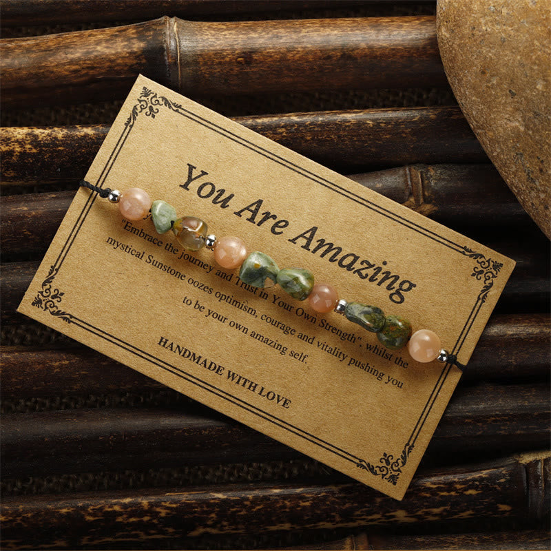 Wear FengShui You Are Amazing Rhyolite Sun Stone Positive Bracelet