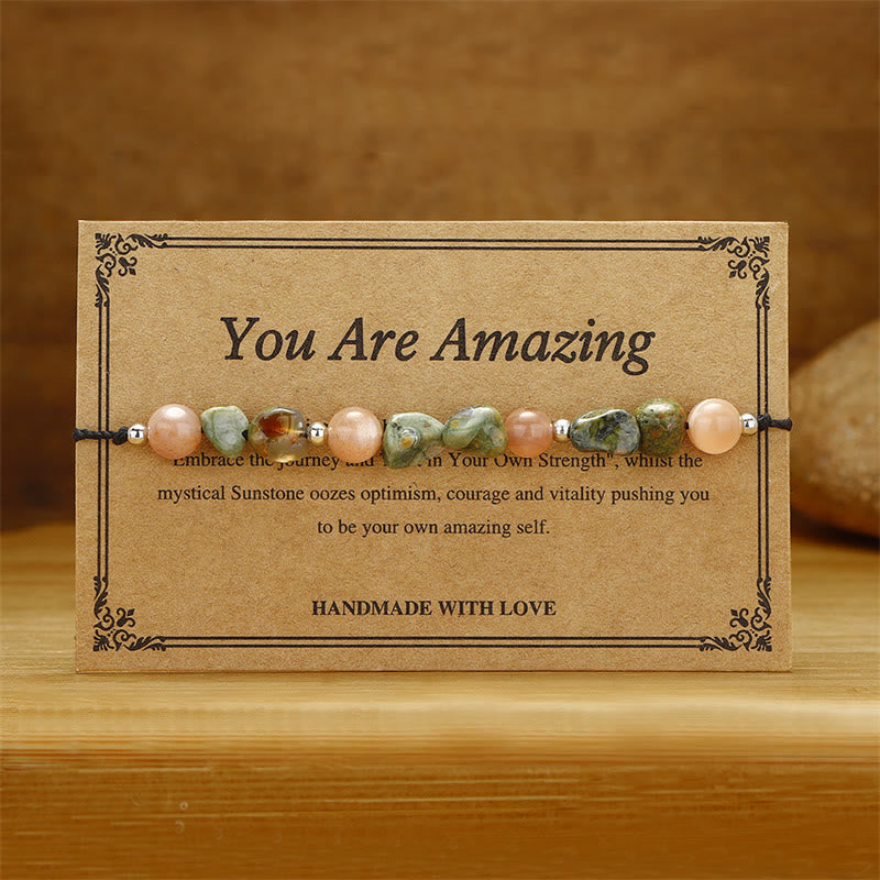 Wear FengShui You Are Amazing Rhyolite Sun Stone Positive Bracelet