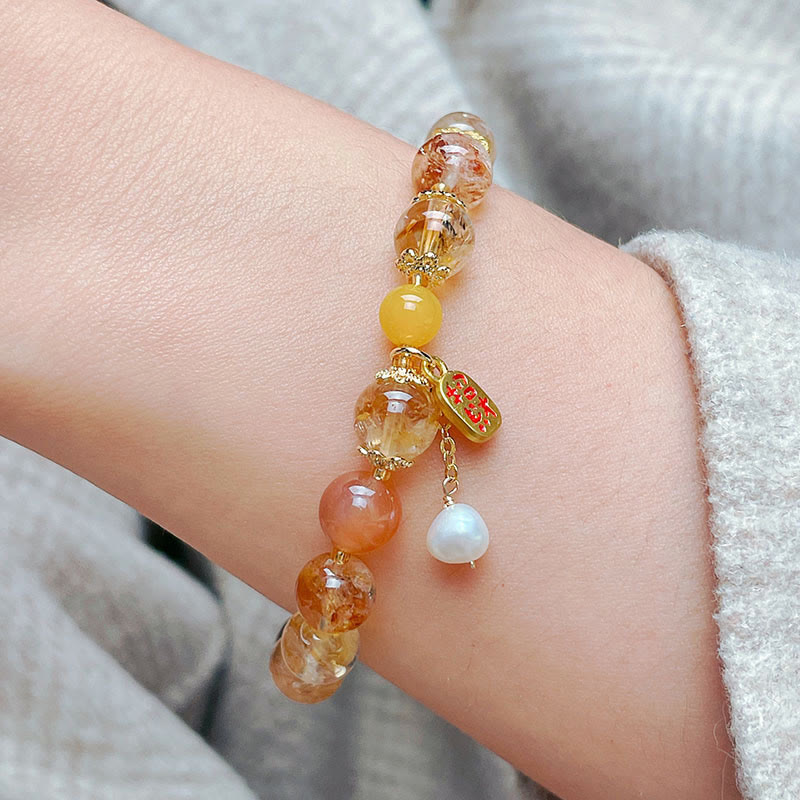 Wear FengShui Natural Citrine Beads Nafu Pleasure Bracelet