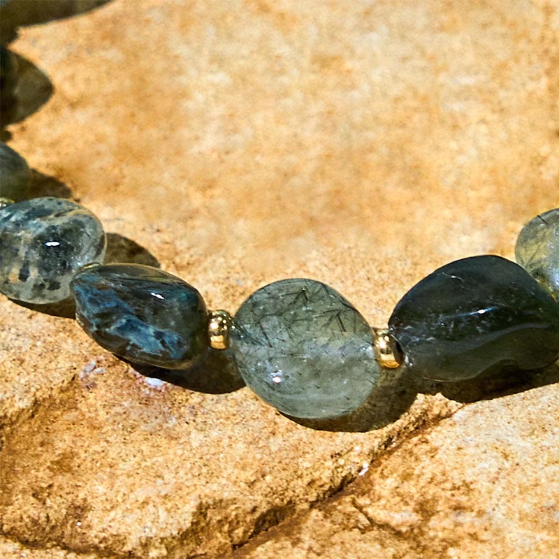 Wear FengShui Green Rutilated Quartz Braid String Protection Bracelet