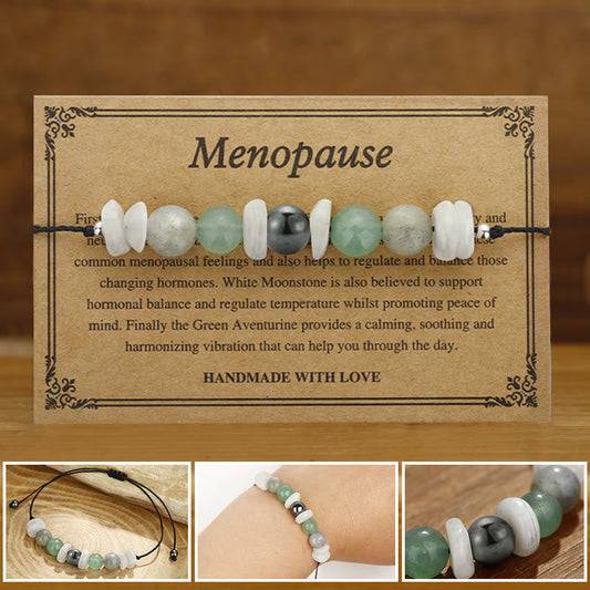 Wear FengShui Menopause Labradorite Green Aventurine White Moonstone Healing Bracelet