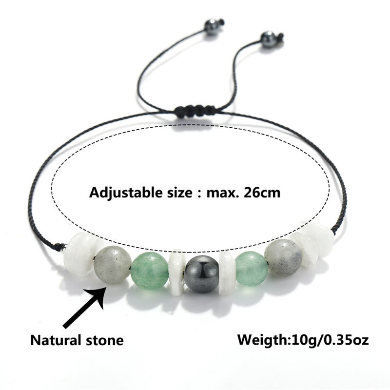 Wear FengShui Menopause Labradorite Green Aventurine White Moonstone Healing Bracelet