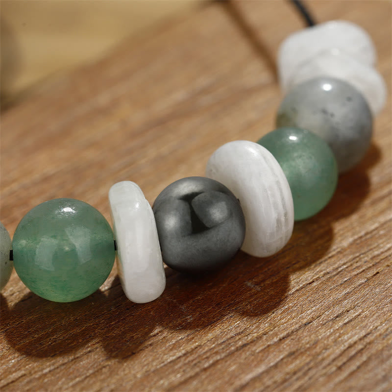 Wear FengShui Menopause Labradorite Green Aventurine White Moonstone Healing Bracelet