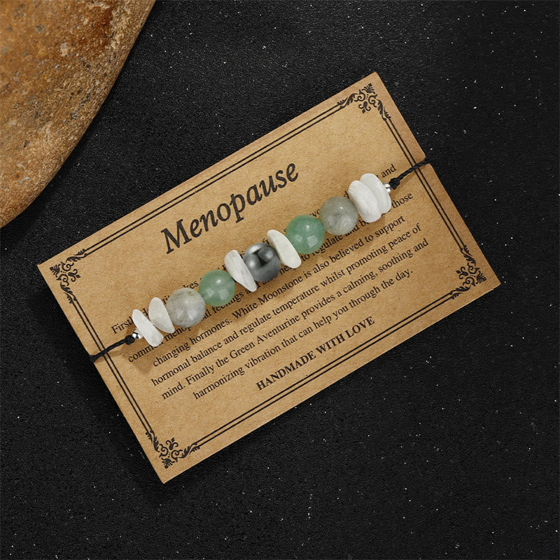 Wear FengShui Menopause Labradorite Green Aventurine White Moonstone Healing Bracelet
