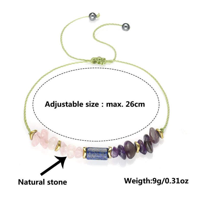Wear FengShui Best Friends Forever Amethyst Rose Quartz Lazurite Spiritual Bracelet