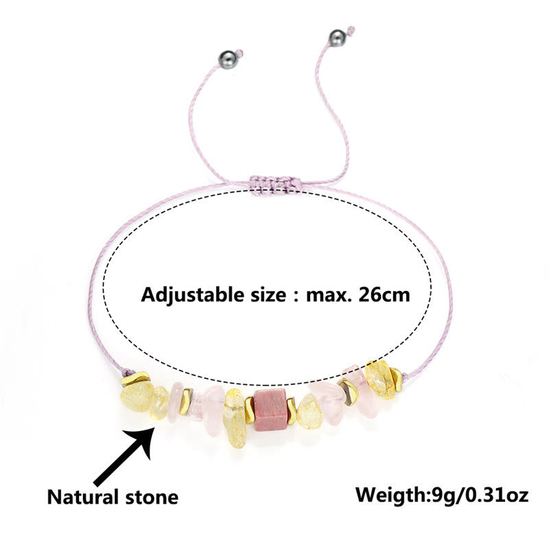 Wear FengShui Thank You Rose Quartz Citrine Rhodonite Passionate Bracelet