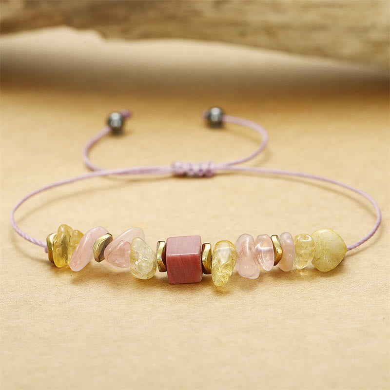 Wear FengShui Thank You Rose Quartz Citrine Rhodonite Passionate Bracelet