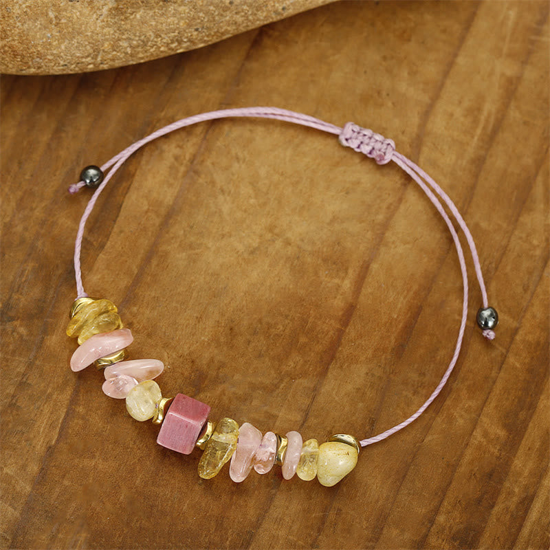 Wear FengShui Thank You Rose Quartz Citrine Rhodonite Passionate Bracelet