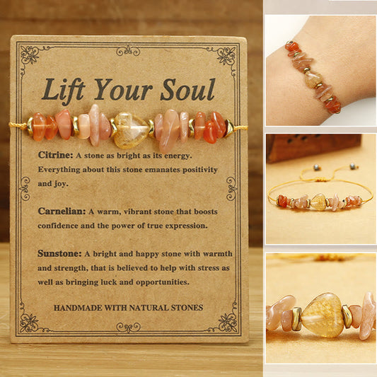 Wear FengShui Lift Your Soul Citrine Carnelian Sun Stone Happiness Bracelet