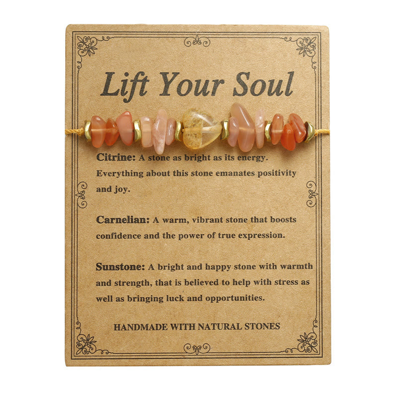 Wear FengShui Lift Your Soul Citrine Carnelian Sun Stone Happiness Bracelet
