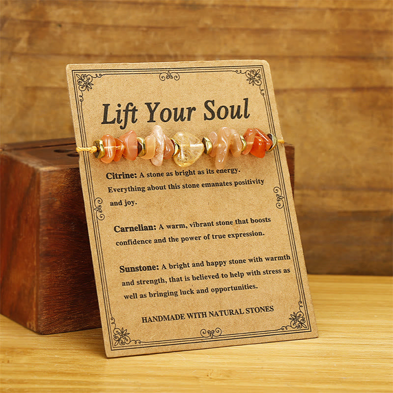 Wear FengShui Lift Your Soul Citrine Carnelian Sun Stone Happiness Bracelet