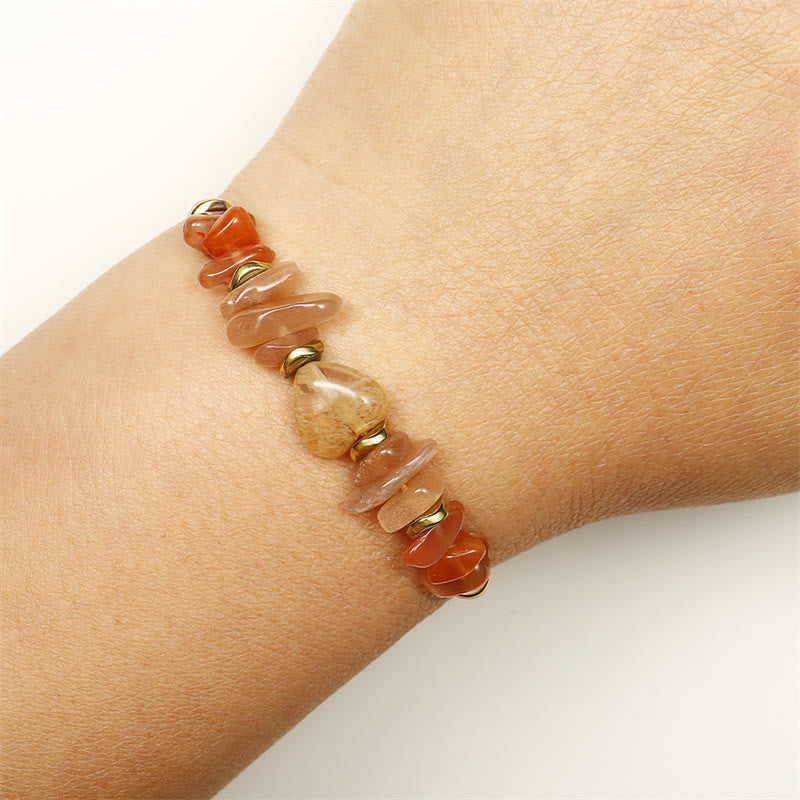 Wear FengShui Lift Your Soul Citrine Carnelian Sun Stone Happiness Bracelet