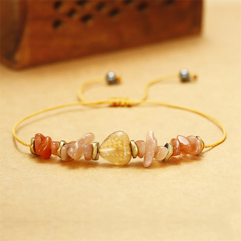 Wear FengShui Lift Your Soul Citrine Carnelian Sun Stone Happiness Bracelet