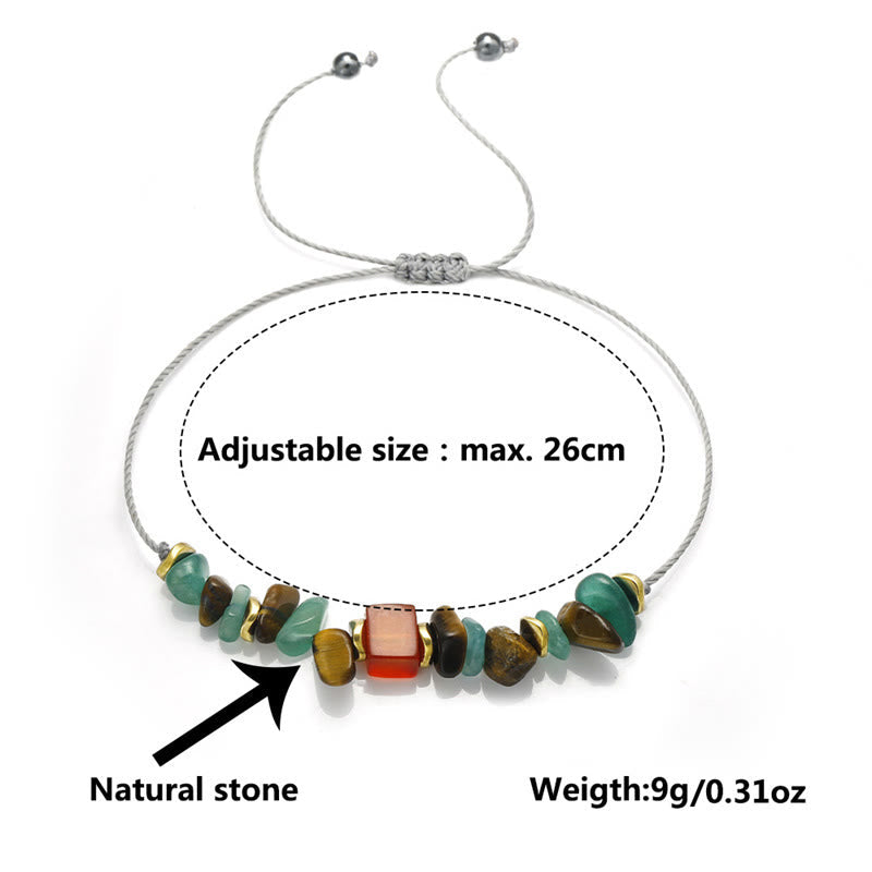 Wear FengShui You Can Do It Green Aventurine Tiger Eye Carnelian Luck Bracelet