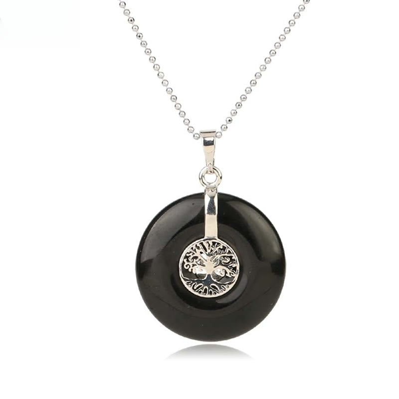 Wear FengShui Various Crystal Rose Quartz Green Aventurine Amethyst The Tree of Life Kindness Necklace Pendant