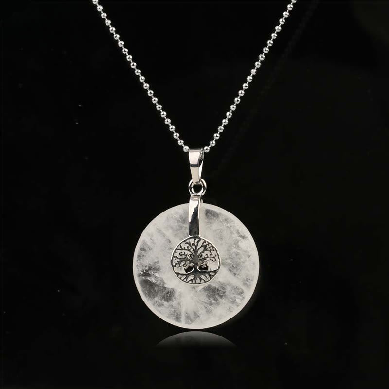 Wear FengShui Various Crystal Rose Quartz Green Aventurine Amethyst The Tree of Life Kindness Necklace Pendant