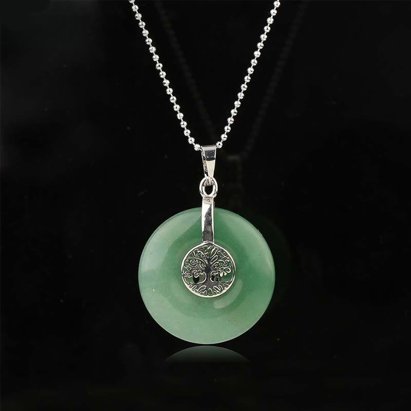 Wear FengShui Various Crystal Rose Quartz Green Aventurine Amethyst The Tree of Life Kindness Necklace Pendant