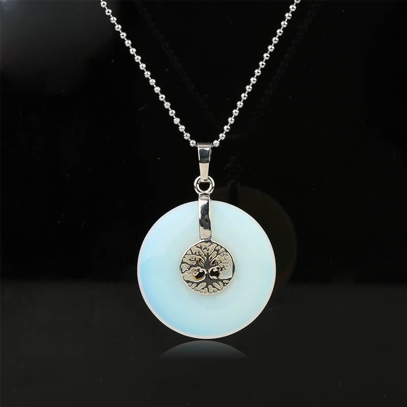 Wear FengShui Various Crystal Rose Quartz Green Aventurine Amethyst The Tree of Life Kindness Necklace Pendant
