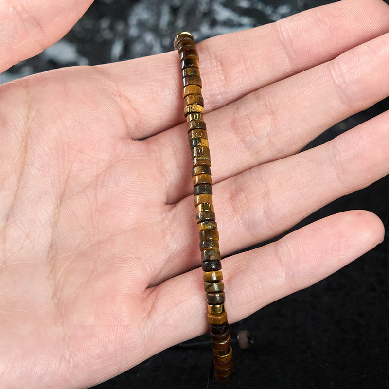 Wear FengShui Natural Tiger Eye Spacer Bead Courage Bracelet