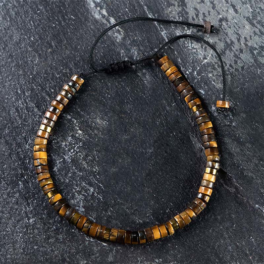 Wear FengShui Natural Tiger Eye Spacer Bead Courage Bracelet