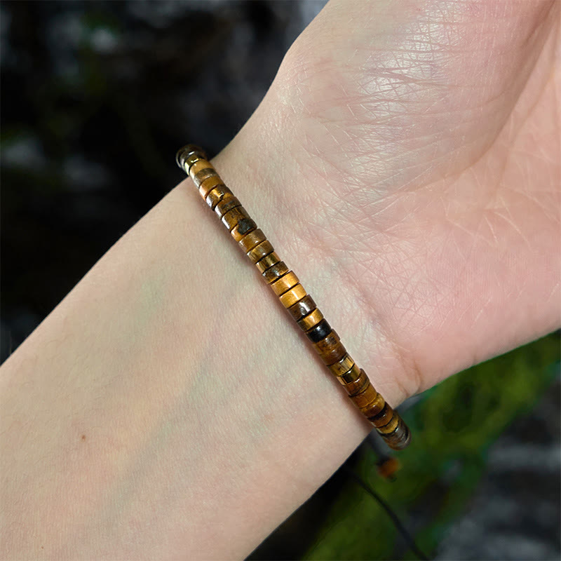 Wear FengShui Natural Tiger Eye Spacer Bead Courage Bracelet