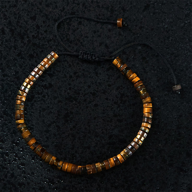 Wear FengShui Natural Tiger Eye Spacer Bead Courage Bracelet