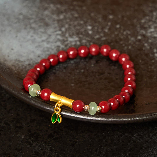 Wear FengShui Cinnabar Bamboo Concentration Bracelet