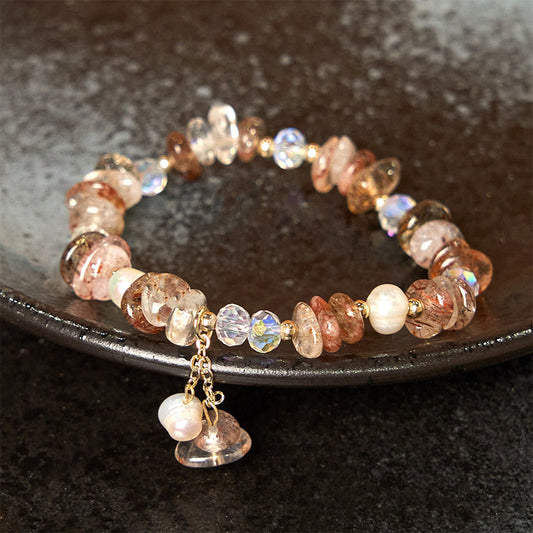 Wear FengShui Natural Super Seven Crystal Irregular Small Pieces Positive Bracelet