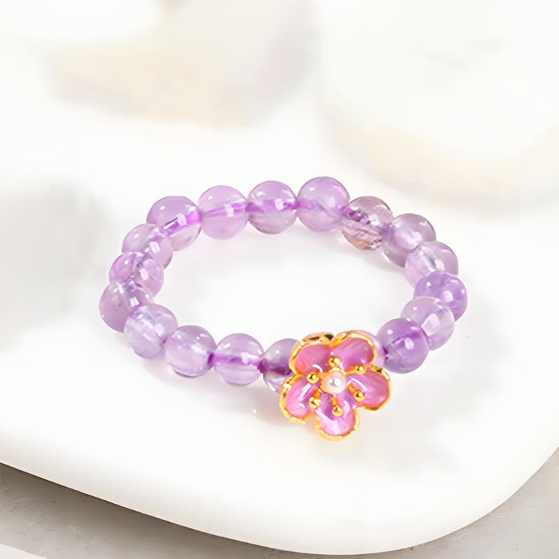 Wear FengShui 3mm Amethyst Peach Blossom Elastic String Ring