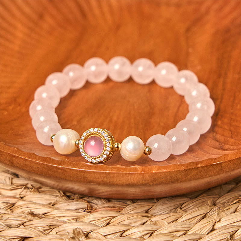 Wear FengShui Pink Crystal Pearl Warmth Bracelet