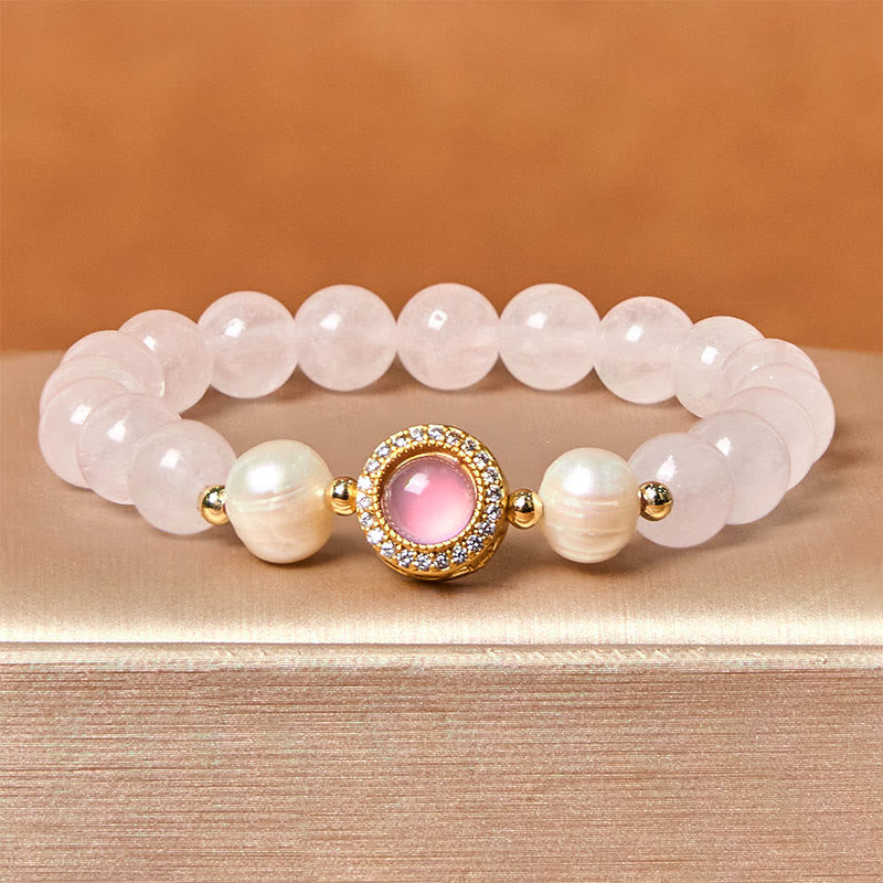 Wear FengShui Pink Crystal Pearl Warmth Bracelet