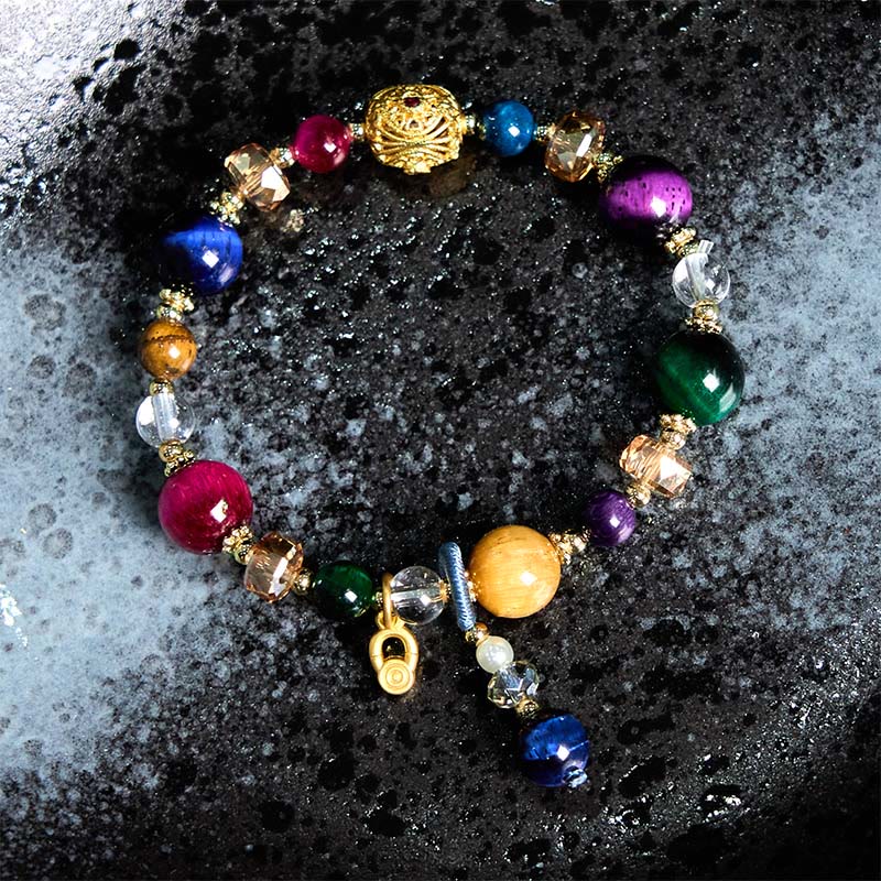 Wear FengShui Natural Colored Tiger Eye Stone Weight Balance Bracelet