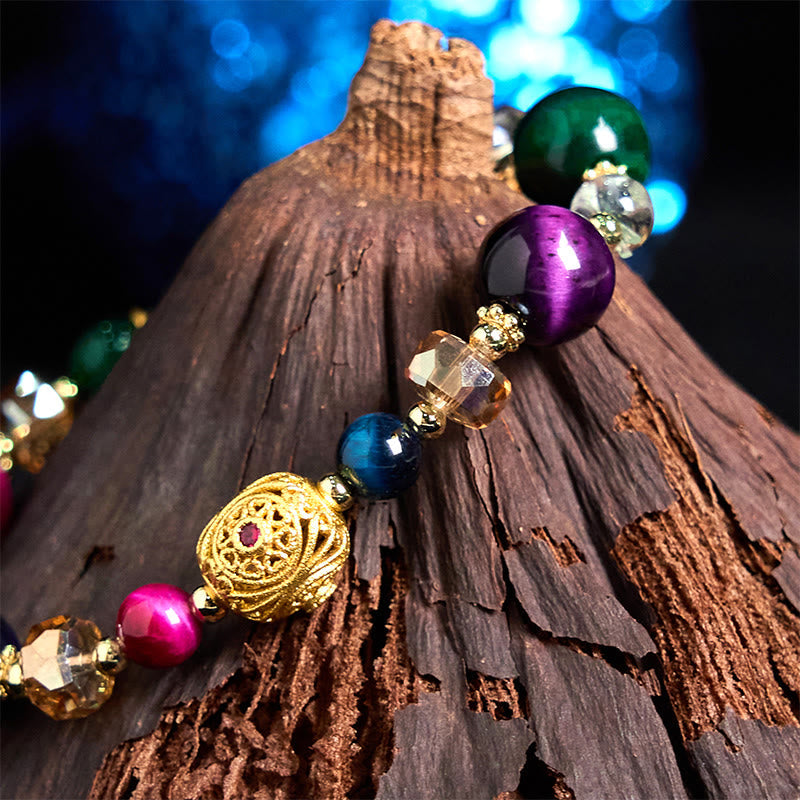 Wear FengShui Natural Colored Tiger Eye Stone Weight Balance Bracelet